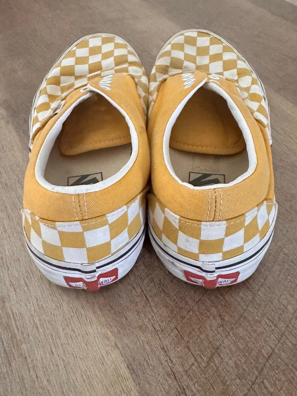 Vans Checkerboard Slip-On Sneakers in Yellow and White